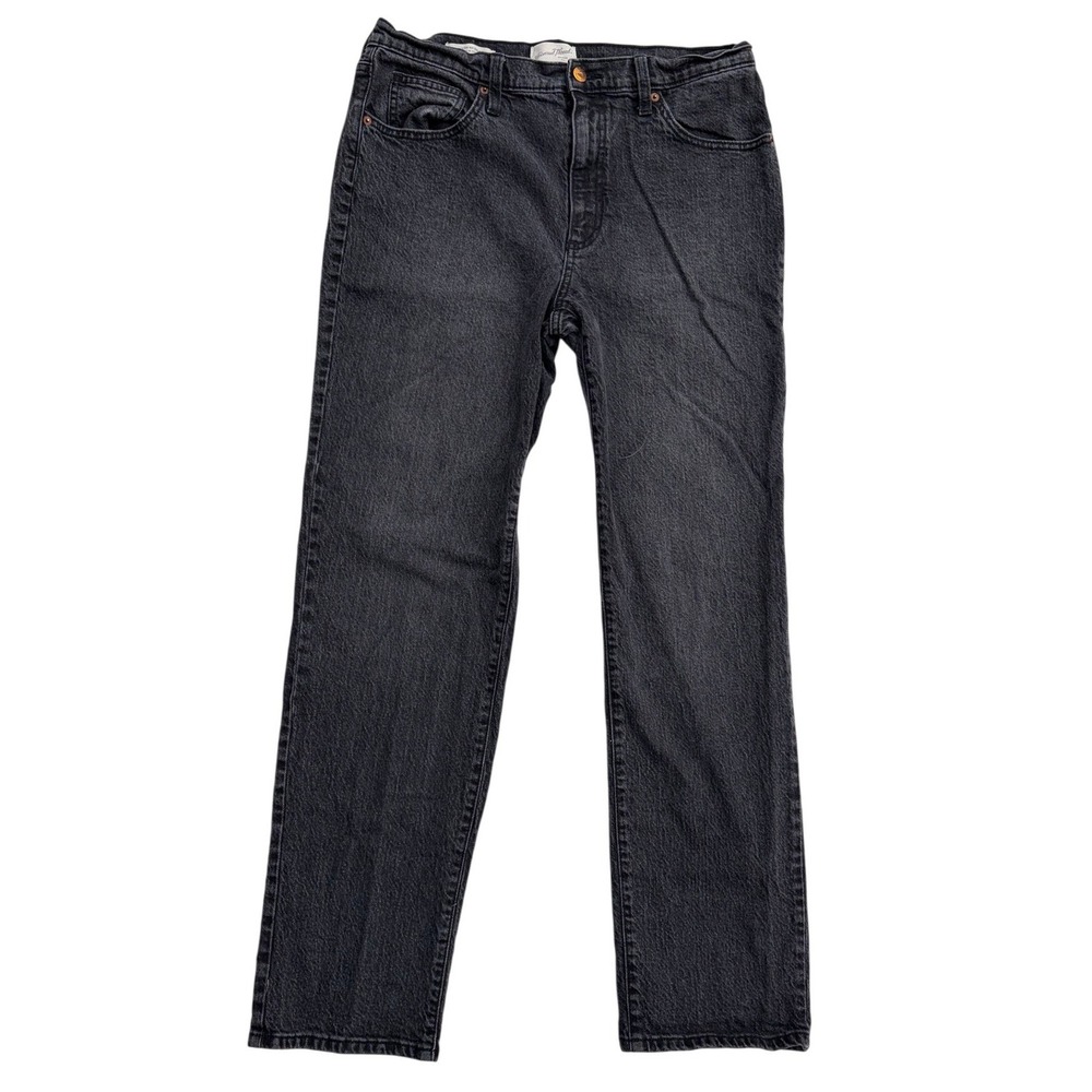 Universal Thread High Rise 90s Straight Leg Jeans Washed Black Size 12R 33x30 - Picture 2 of 8